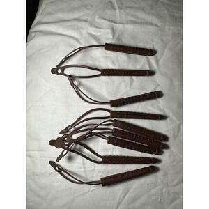 Vintage Tip Top Brown Plastic Hair Curlers Vented Rollers Set of 8 Mid Century